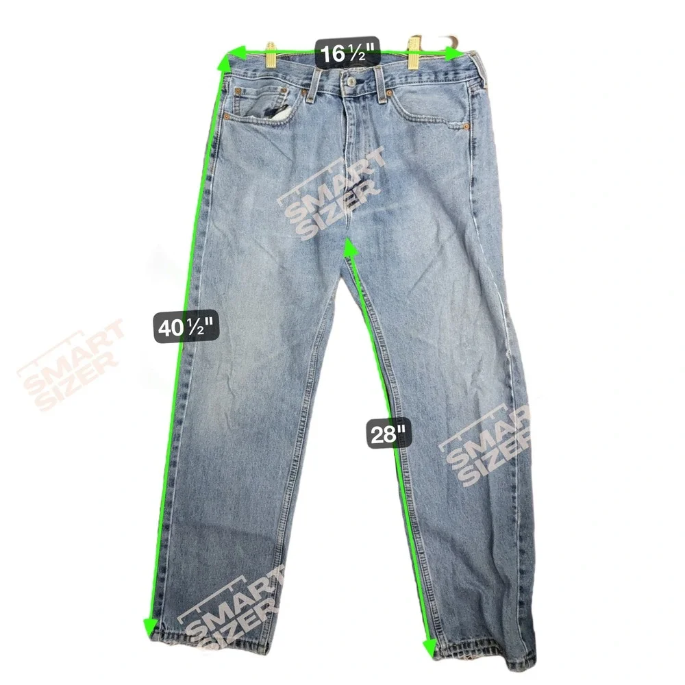 Levi's 505 Mens W36 L30 Straight Fit Blue Denim Jeans Light‎ Wash